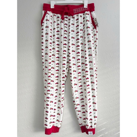 NWT Hallmark Christmas Holiday jogger pants pjs pajamas Sled tree truck XXL - Picture 2 of 11